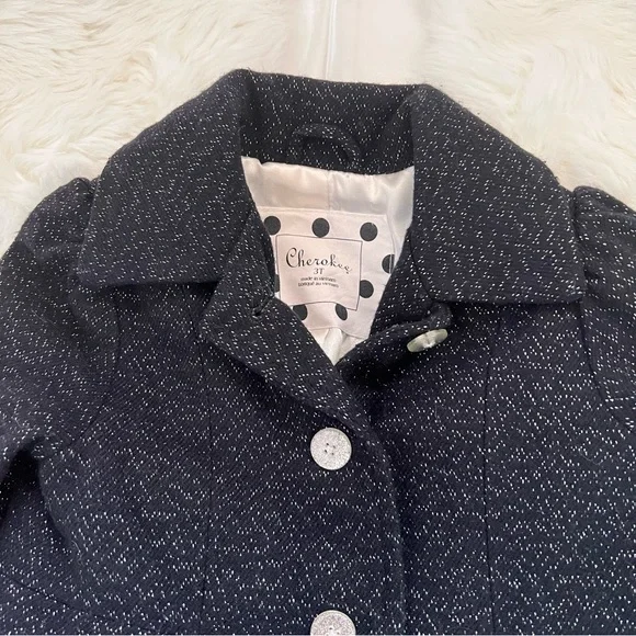 Cherokee Kids Winter Sparkly Pea Coat Size 3T - Picture 3 of 4